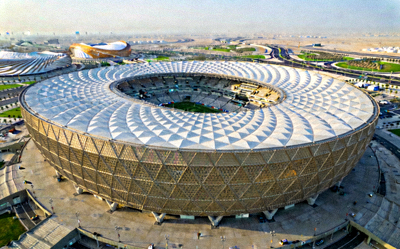 卢赛尔体育场外部全景，现代化的球场设计